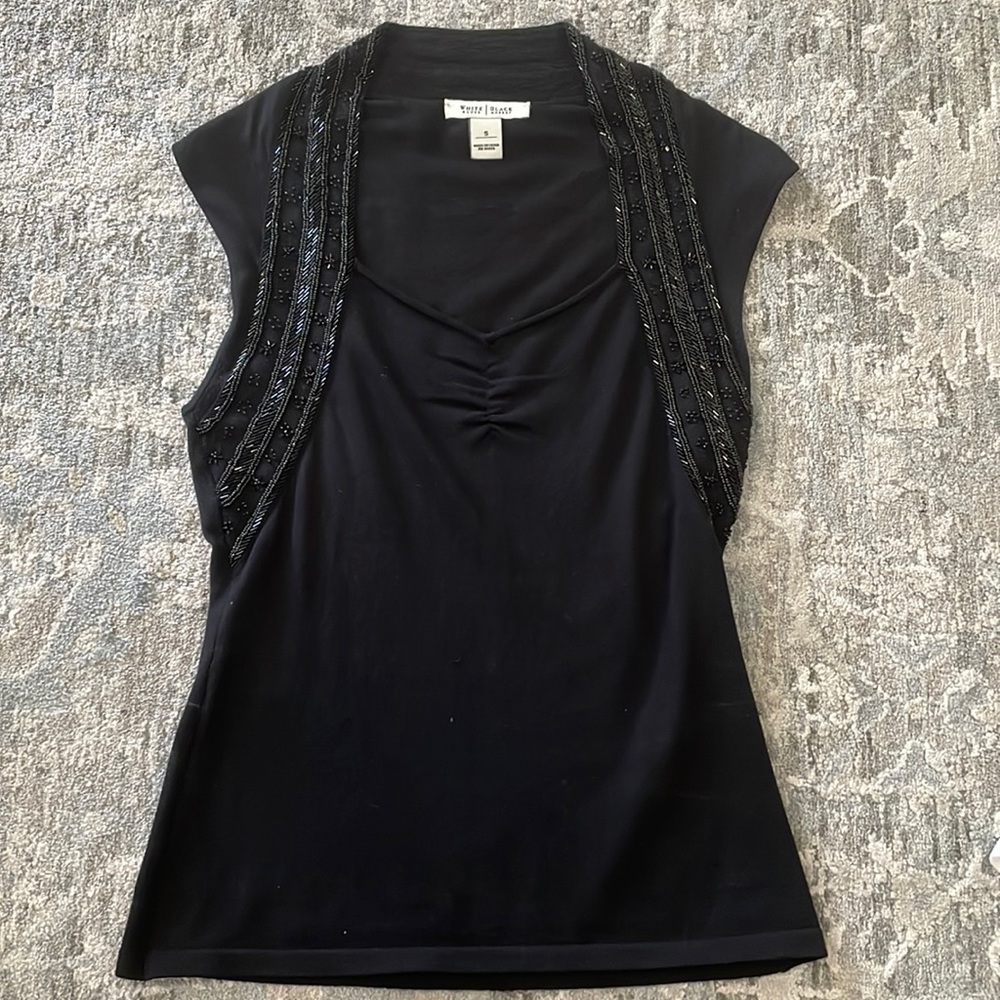 White House Black Market Beaded Top